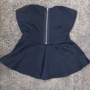 Strapless peplum shirt